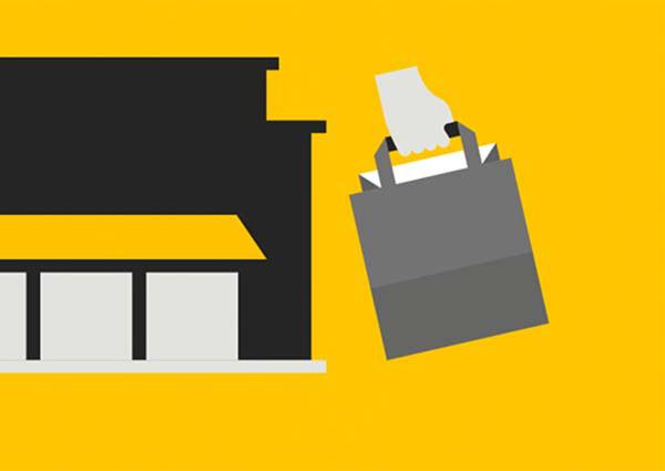 Store and shopping bag icons
