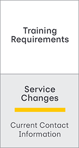 Training Requirements/Services Changes: Current Contract Information